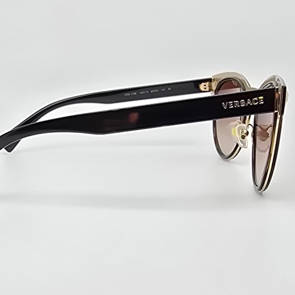 Versace Mod 2198 1252/13 Havana Gold Frame Brown Gradient Lens Sunglasses w Case main image 15